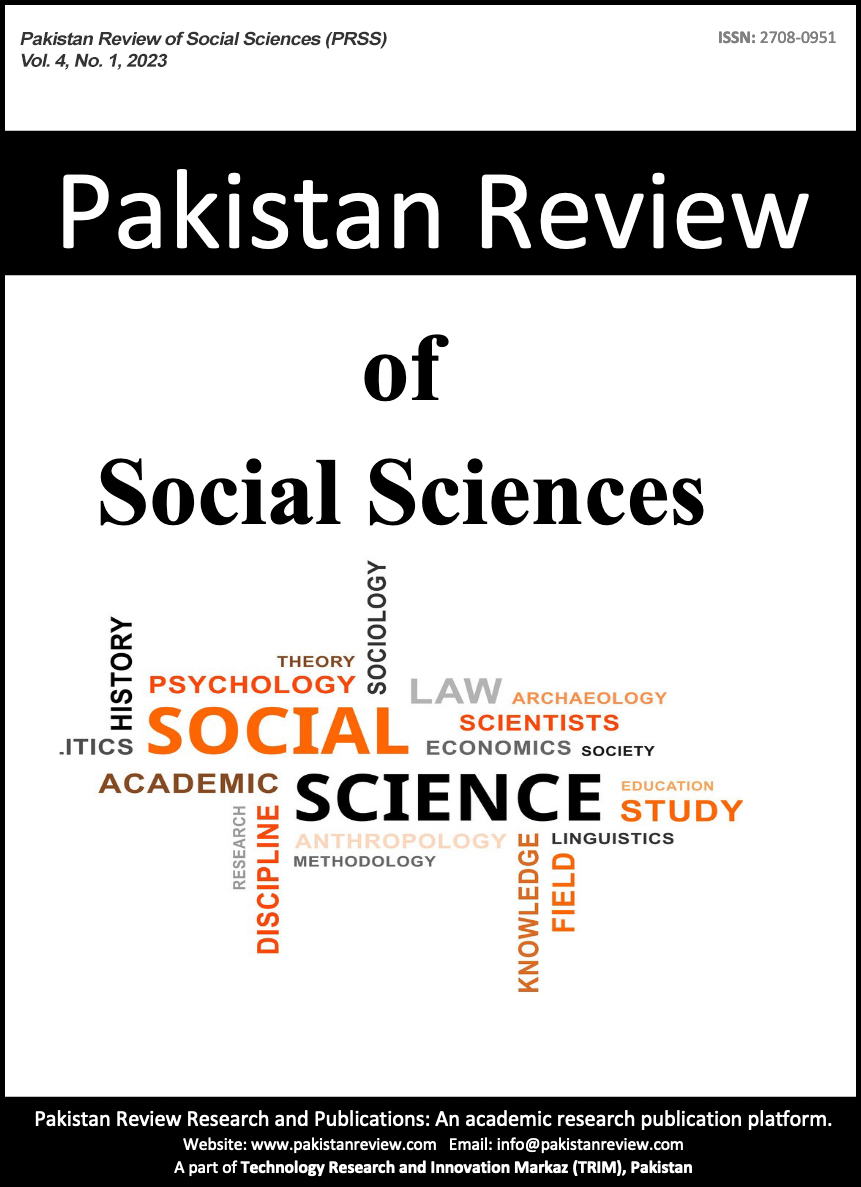 					View Vol. 4 No. 1 (2023): Pakistan Review of Social Sciences (PRSS)
				