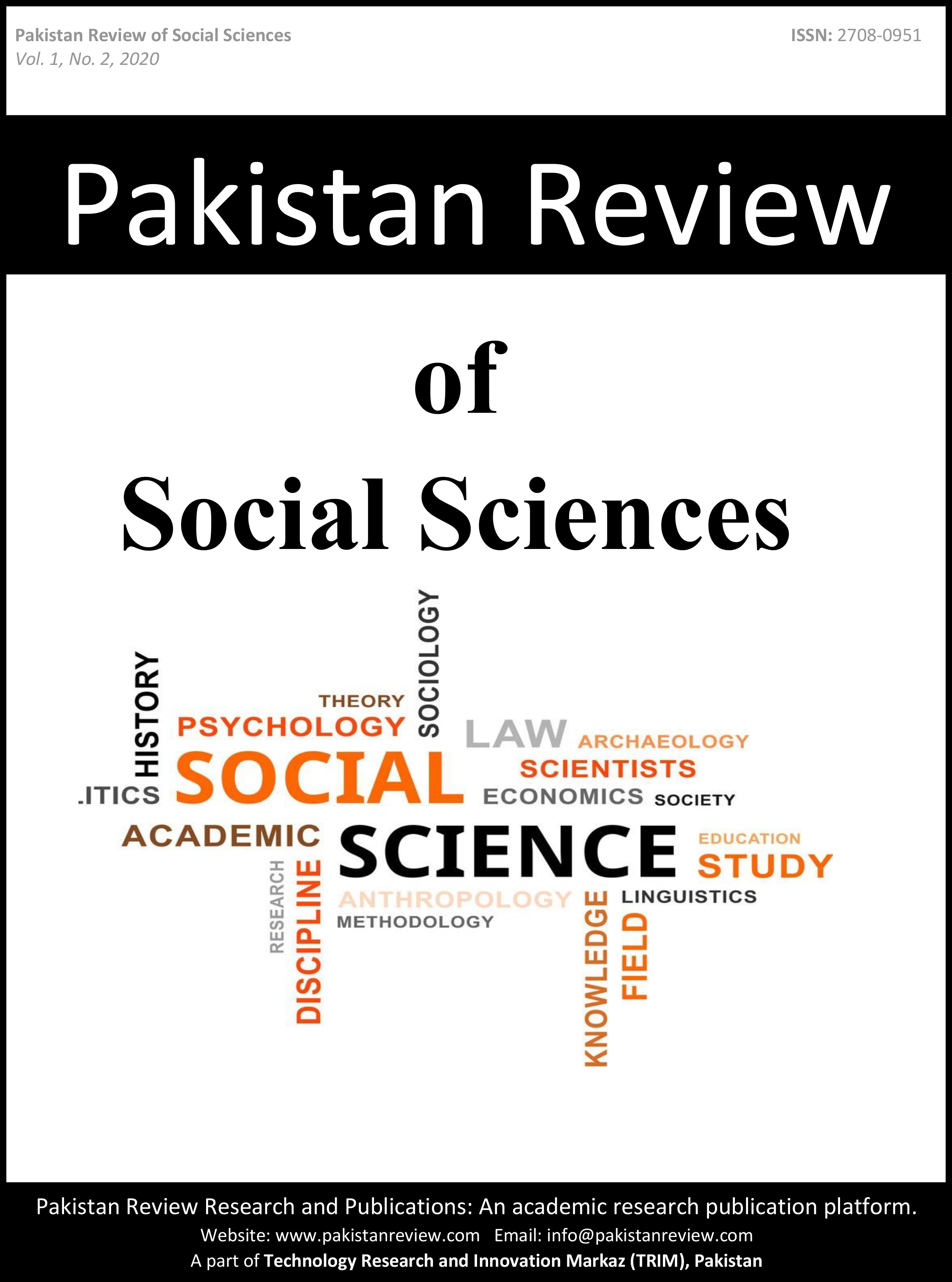					View Vol. 1 No. 2 (2020): Pakistan Review of Social Sciences (PRSS)
				